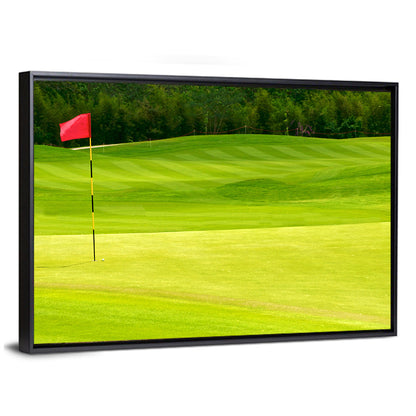 Red Golf Flag on the Green Wall Art