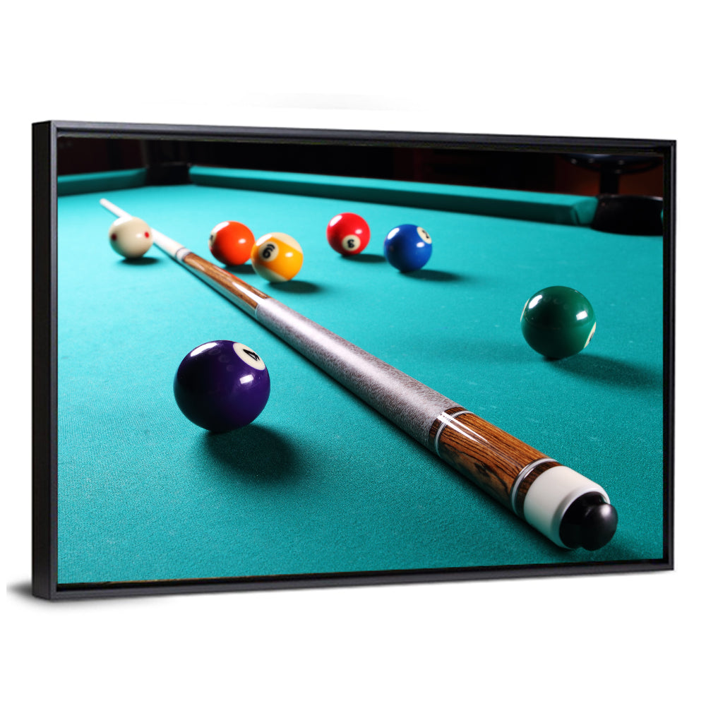 Billiard Cue on Green Felt Wall Art