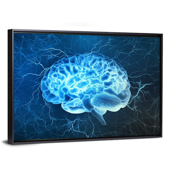 Neural Electrical Activity Wall Art as a framed canvas