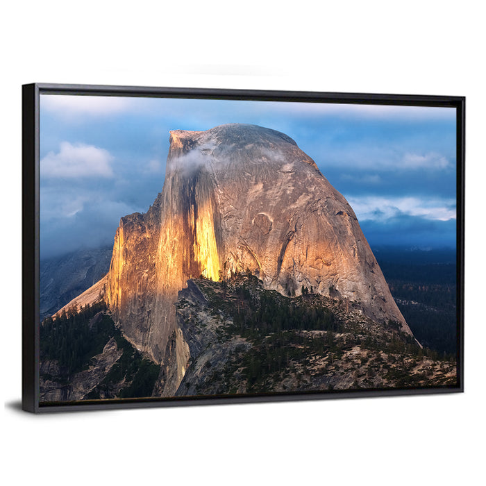 Half Dome at Golden Hour Wall Art as a framed canvas