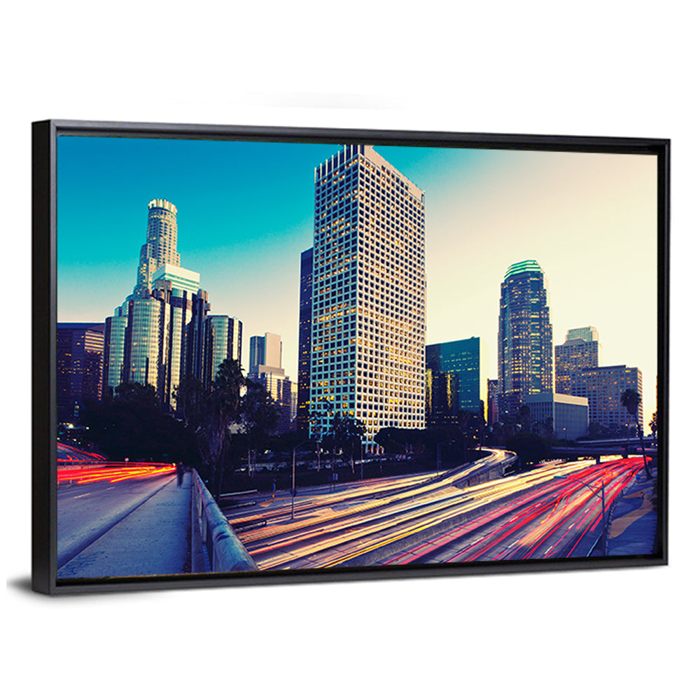 Los Angeles Night Skyline with U.s. Bank Tower Wall Art