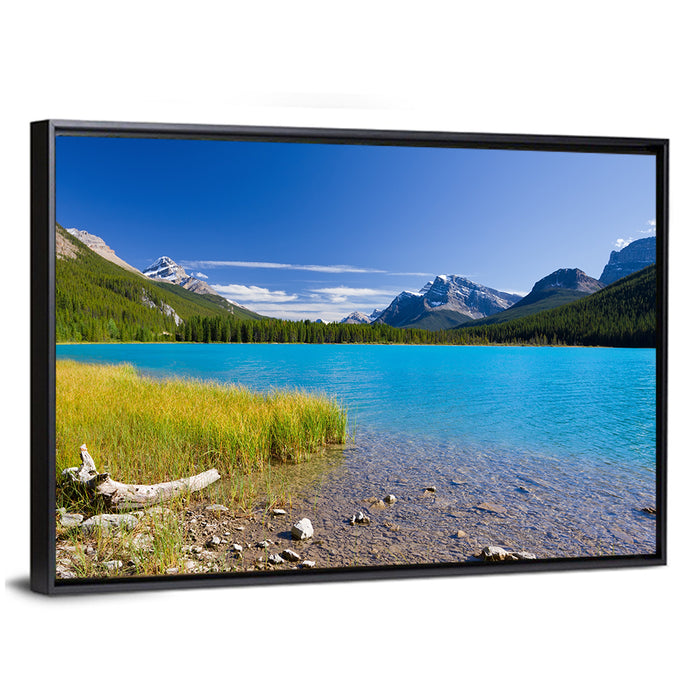 Jasper Lake with Driftwood Wall Art as a framed canvas