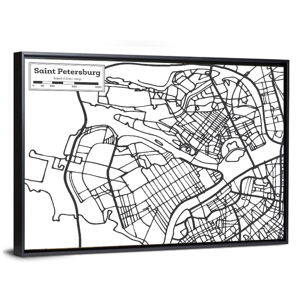 Saint Petersburg Street Plan Wall Art