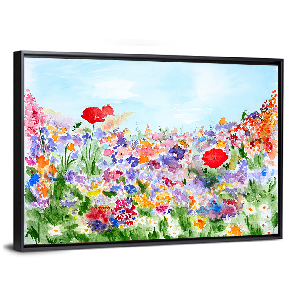 Wildflower Meadow Watercolor Wall Art