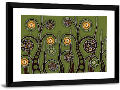 Botanical Spiral Roots Illustration Wall Art