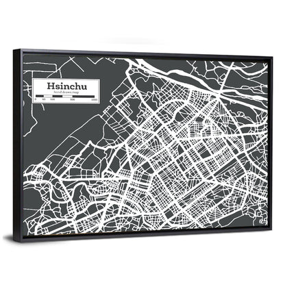 Hsinchu Street Grid Map Wall Art