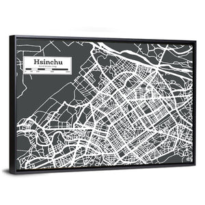 Hsinchu City Map Wall Art