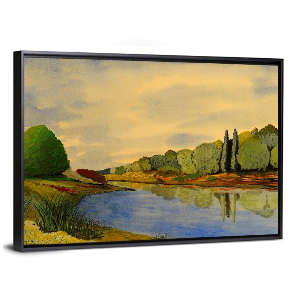 Autumn Lake Reflection Wall Art