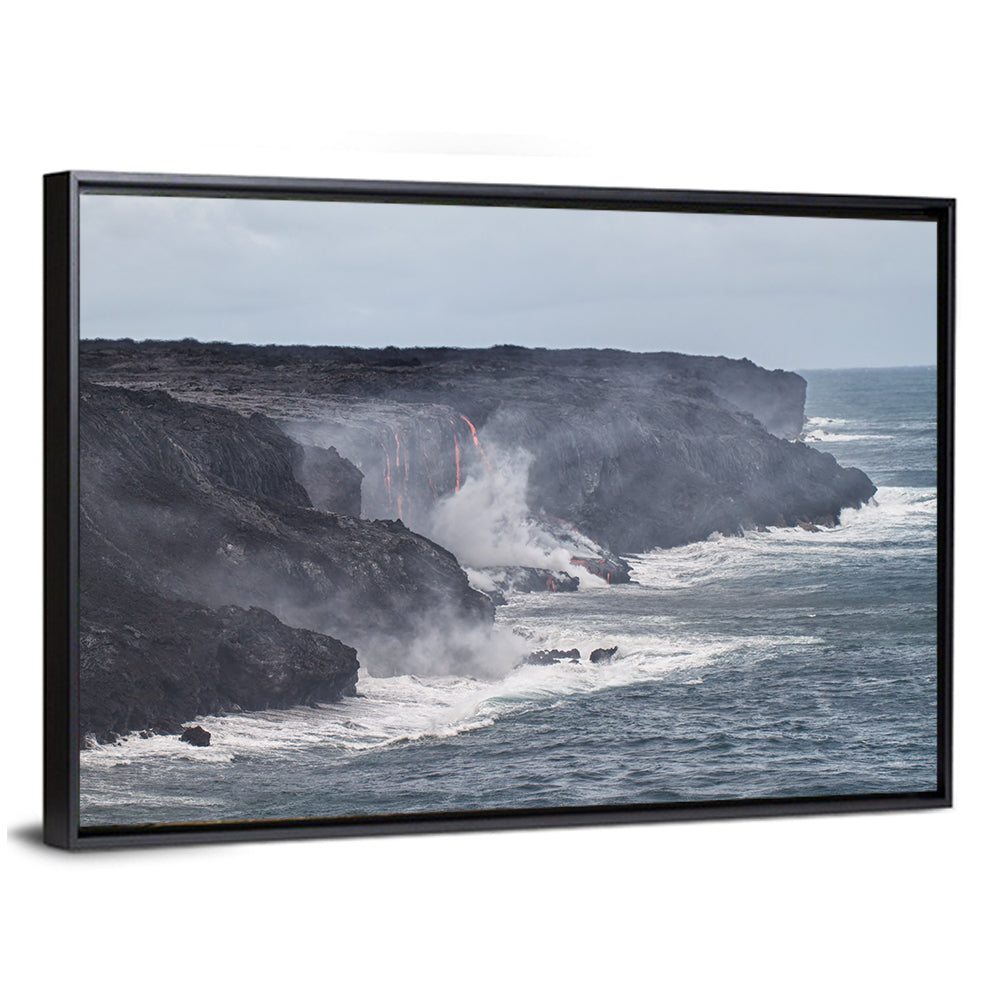 Glowing Lava on Big Island Coast Wall Art