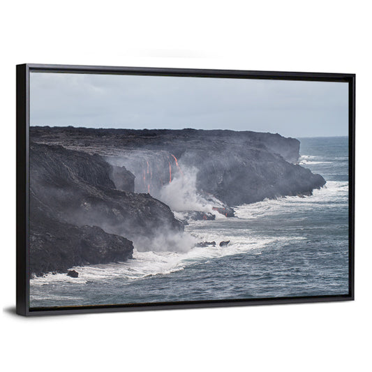 Glowing Lava on Big Island Coast Wall Art
