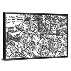 Addis Ababa City Map Ethiopia Wall Art