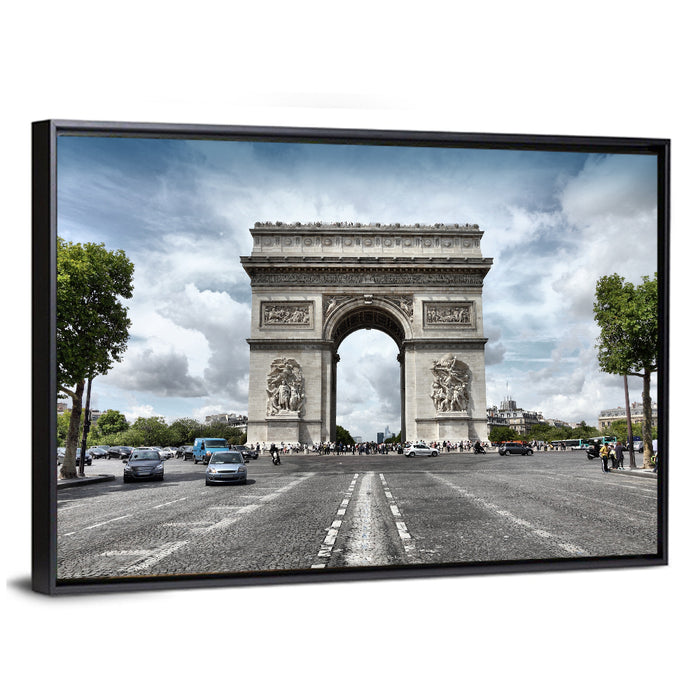 Arc De Triomphe Paris Wall Art as a framed canvas