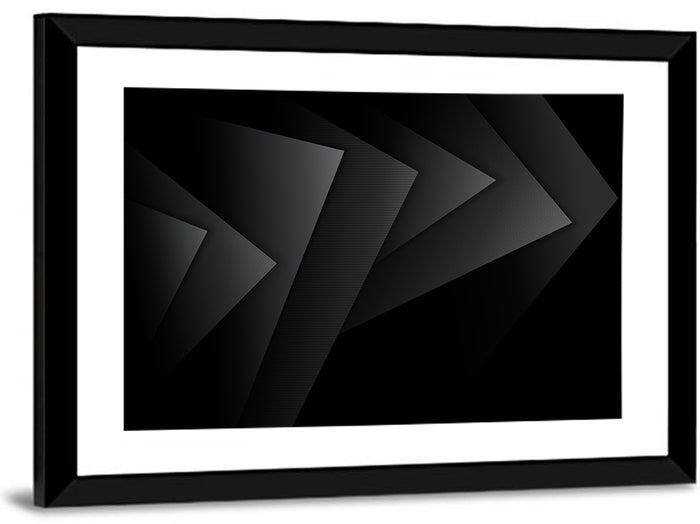 Dark Layered Geometry Wall Art as a framed print