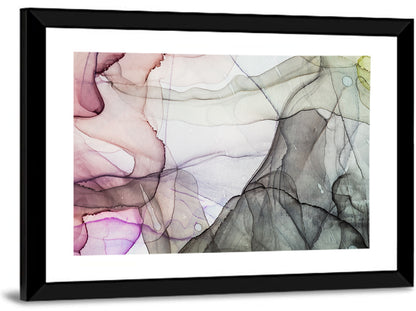 Textured Ink Wash Abstract Wall Art