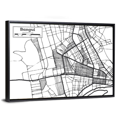 Bangui Street Grid Map Wall Art