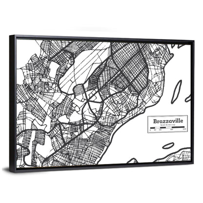 Brazzaville Hand-drawn Map Wall Art