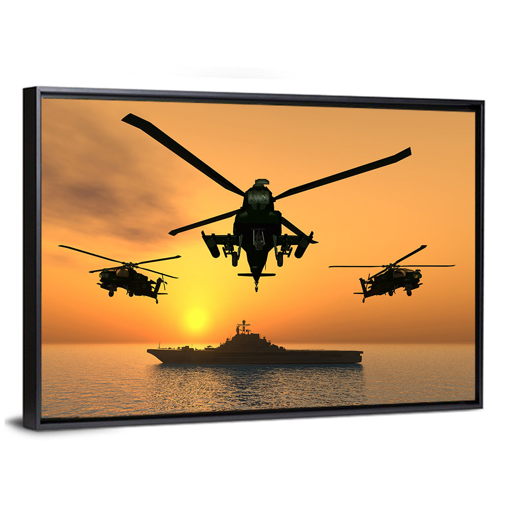 Apache Helicopters at Sunset Wall Art