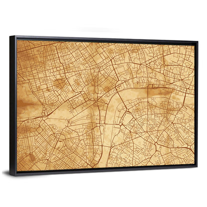 Vintage London City Map Wall Art