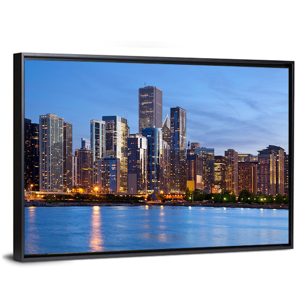 Chicago Skyline at Dusk Wall Art
