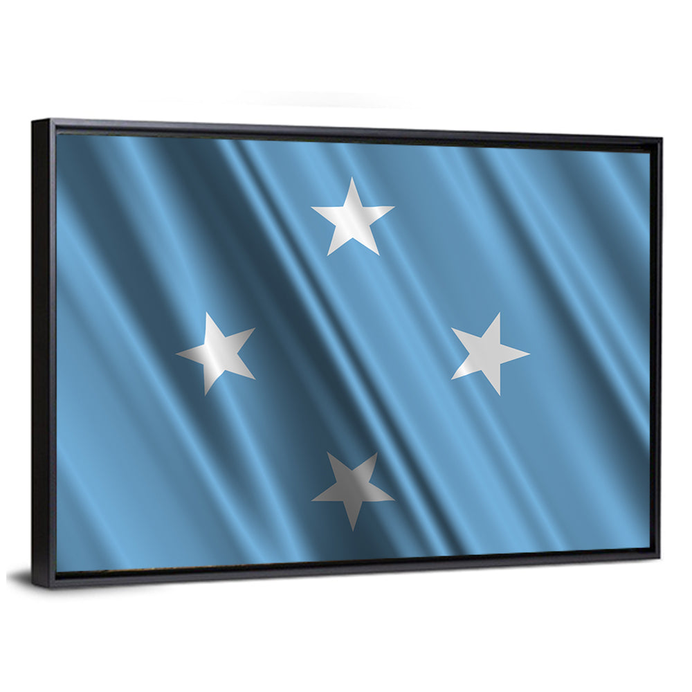Micronesia Flag with Four Stars Wall Art