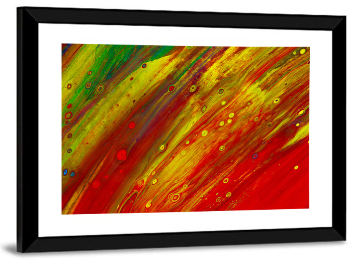 Vibrant Fluid Abstract with Cells Wall Art as a framed print
