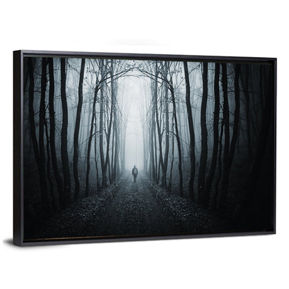 Strange Foggy Forest Path Wall Art