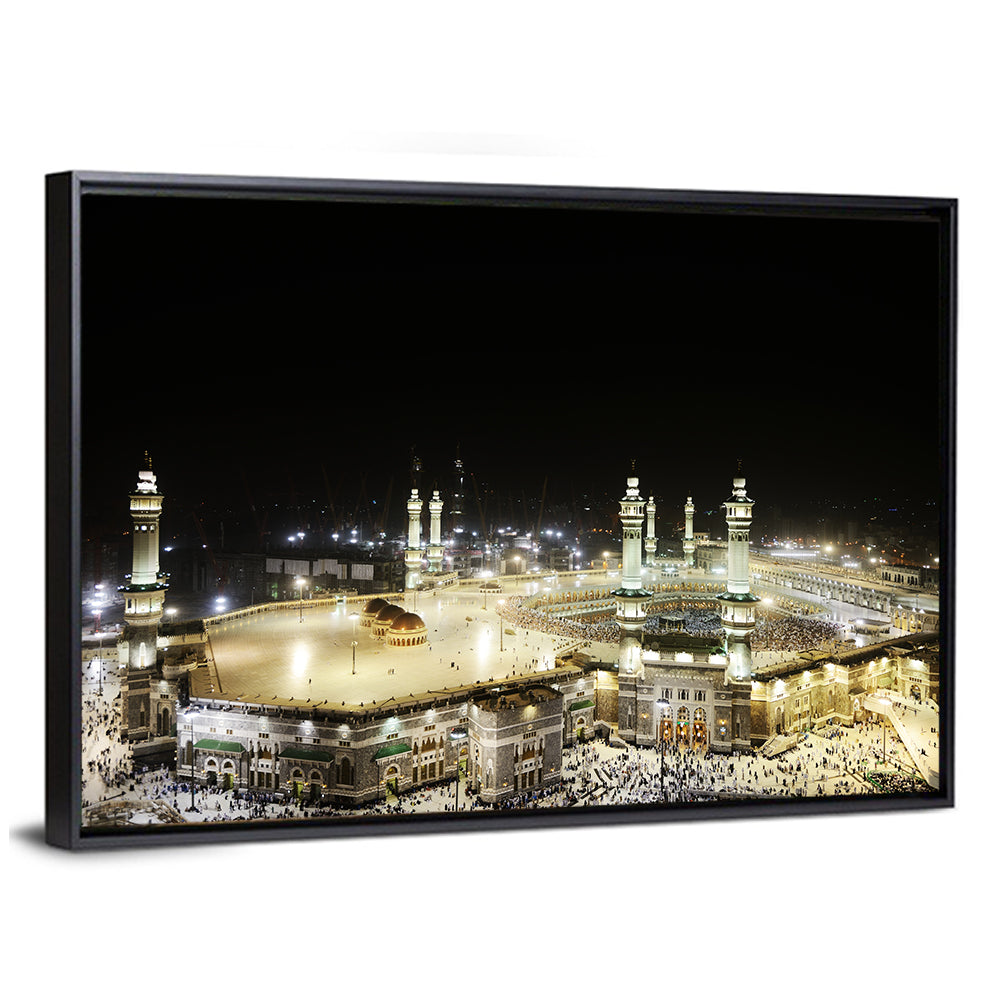 Masjid Al-haram at Night Wall Art