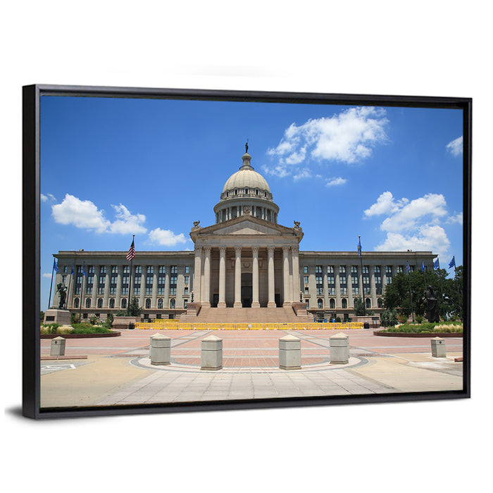 Oklahoma State Capitol Wall Art as a framed canvas