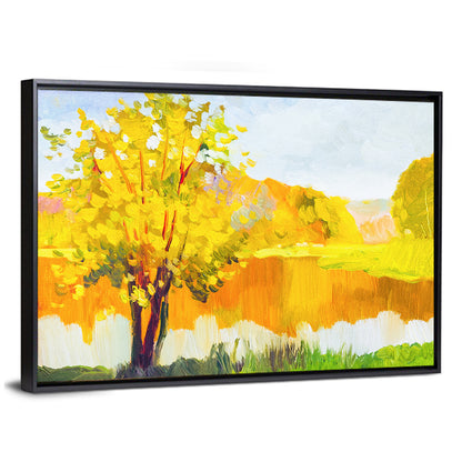 Autumn Tree and Lake Wall Art