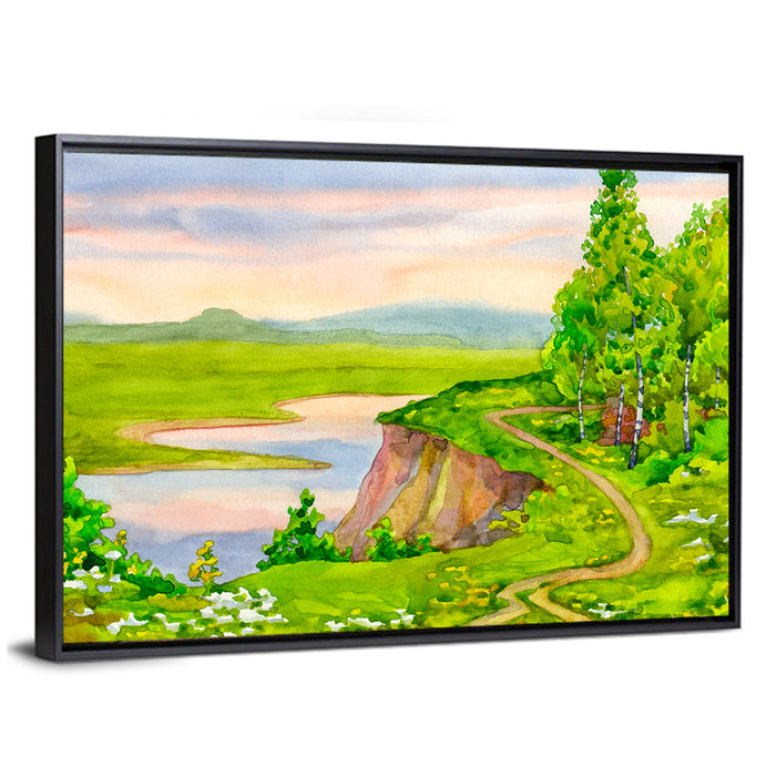 Bright Spring Foliage Wall Art as a framed canvas