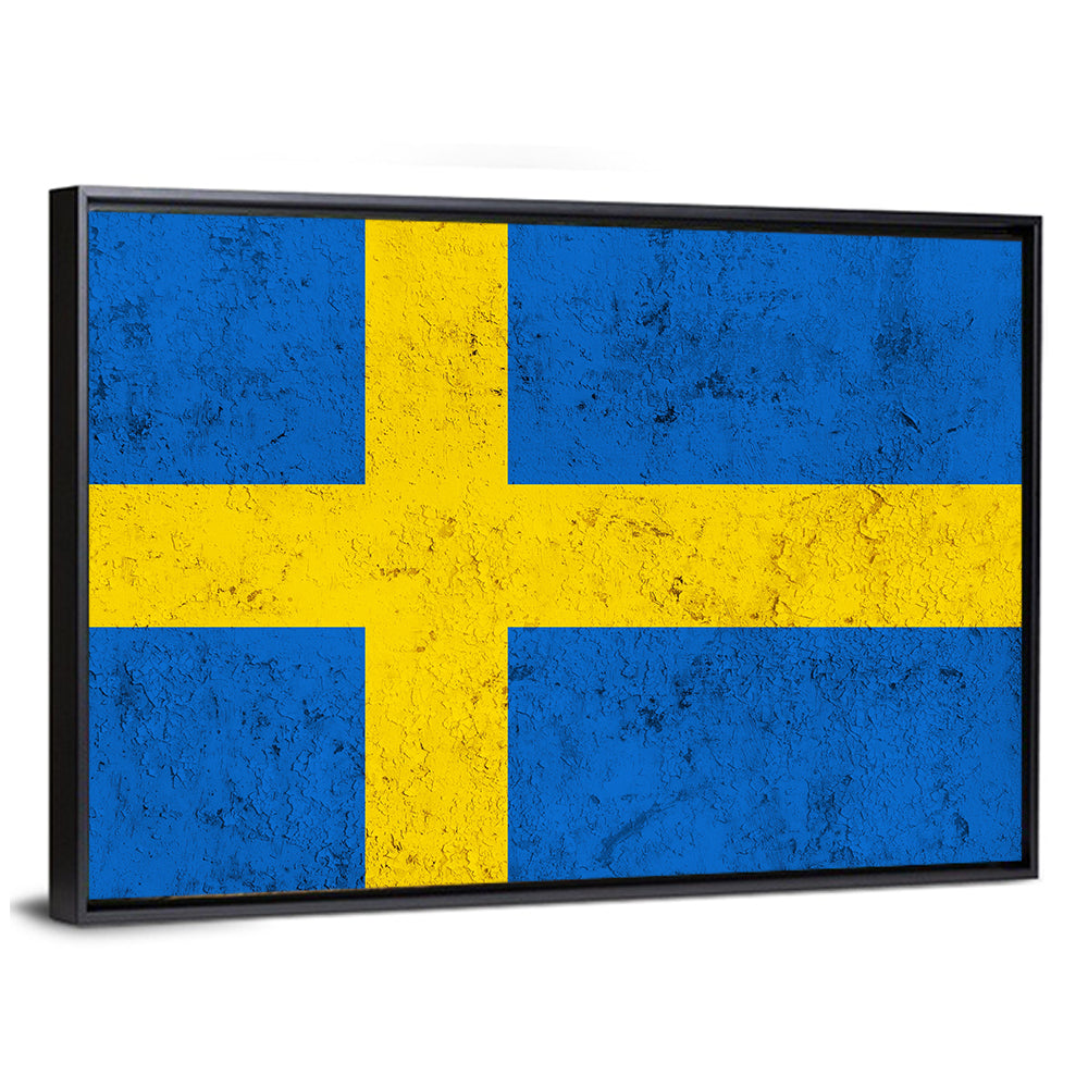 Weathered Swedish Flag Wall Art