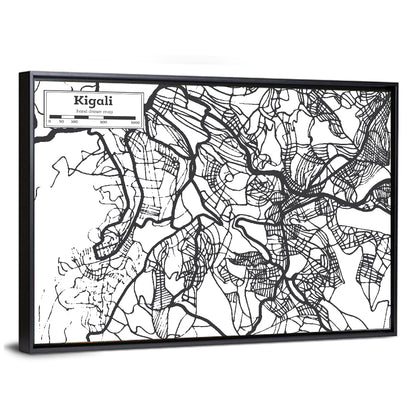 Kigali Urban Map Wall Art