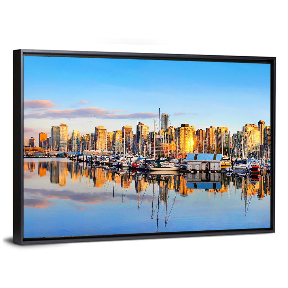 Vancouver Coal Harbour Sunset Skyline Wall Art