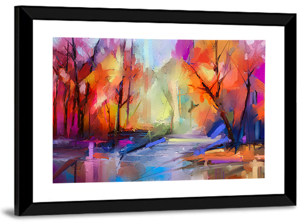Autumn Forest Oil Painting Wall Art