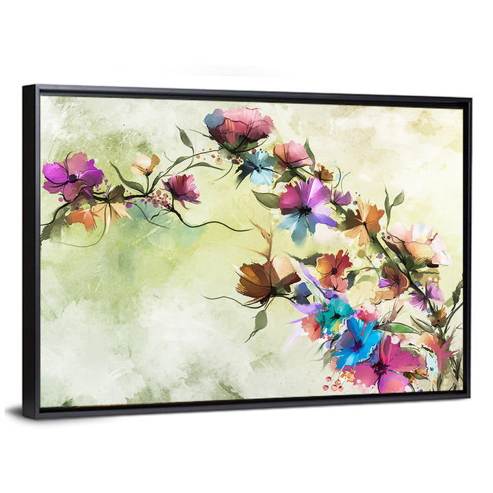 Abstract Floral Branches in Oil Wall Art