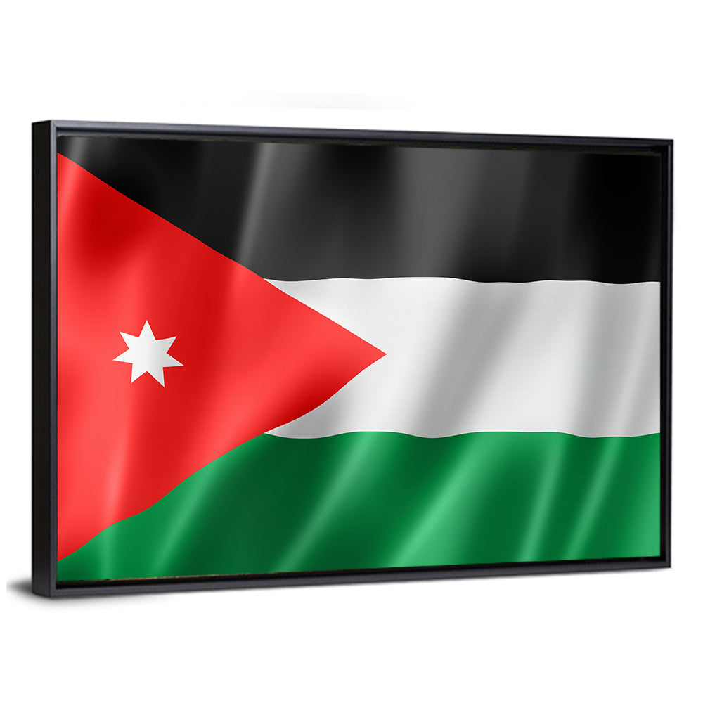 Jordan Flag with White Seven-pointed Star Wall Art