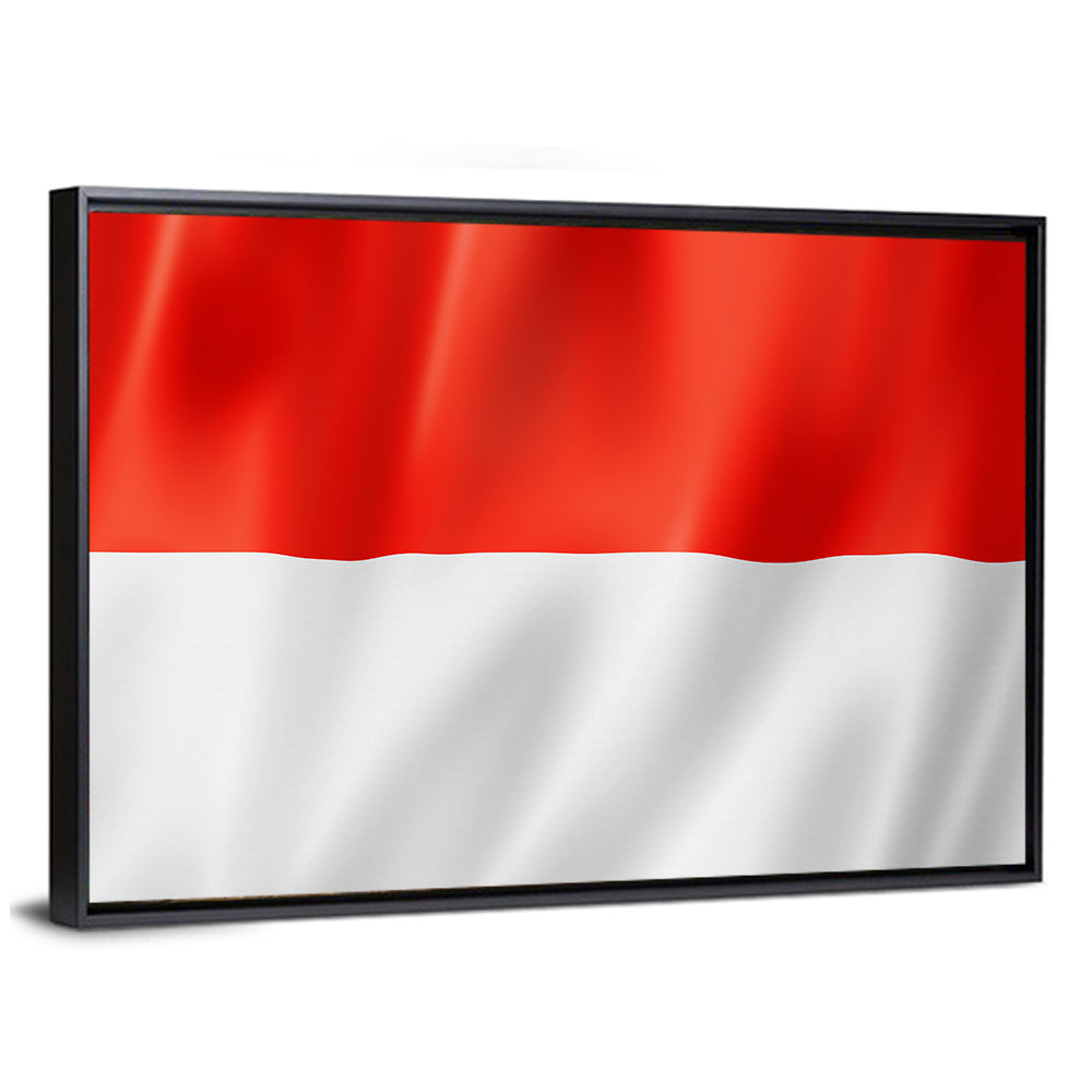 Indonesian Flag Waving Red and White Wall Art