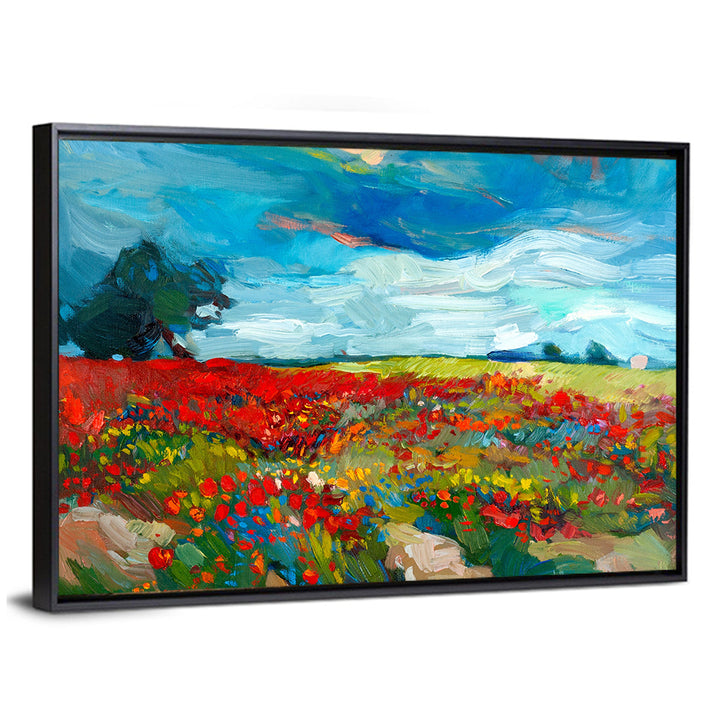 Impressionist Poppy Field Wall Art