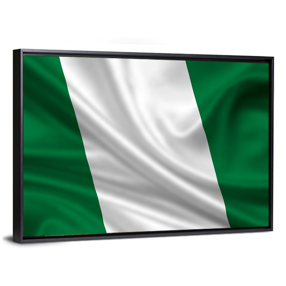 Nigerian Flag with Rippled Texture Wall Art
