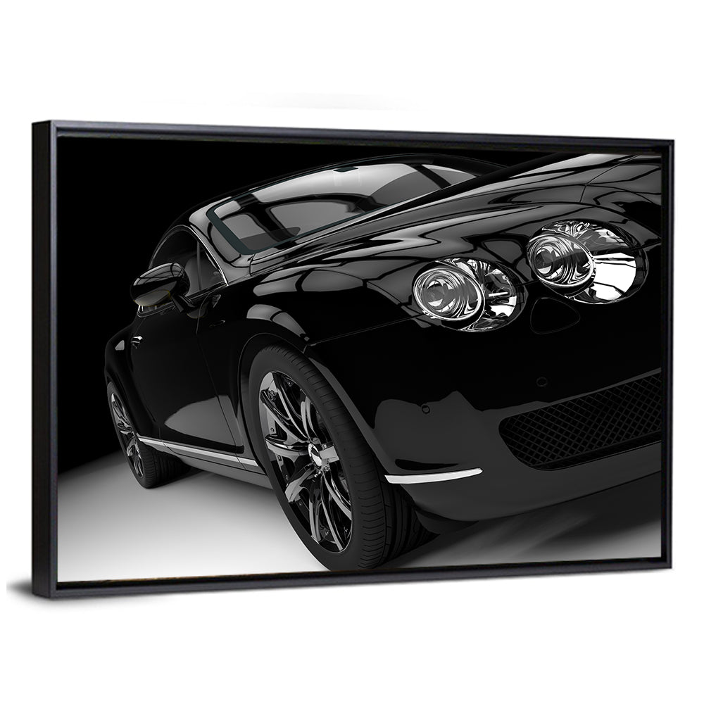 Black Luxury Car Close-up Wall Art