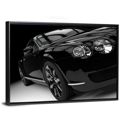 Black Luxury Car Close-up Wall Art