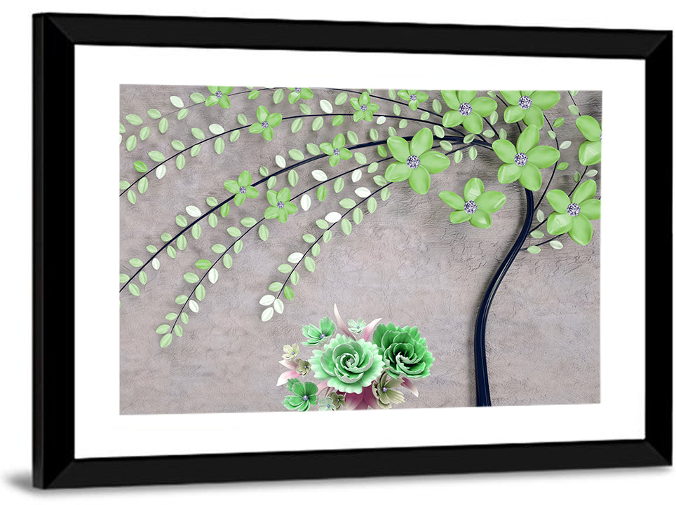 3d Flowering Branch Wall Art