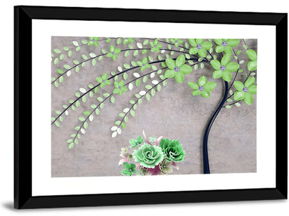 3d Flowering Branch Wall Art