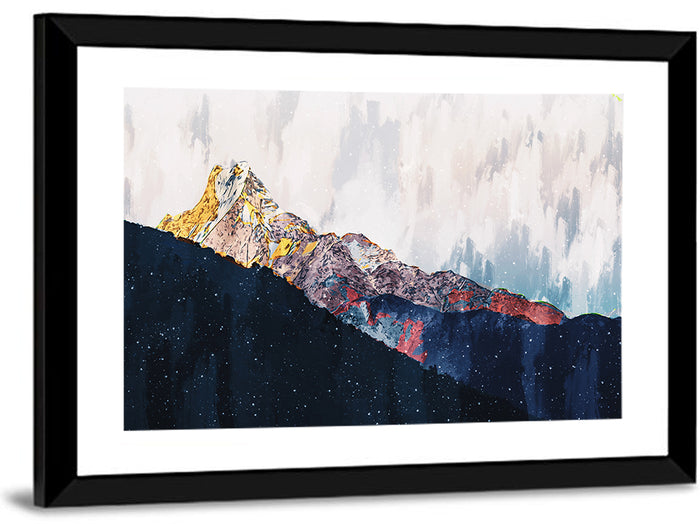 Textured Mountain Peaks Wall Art as a framed print