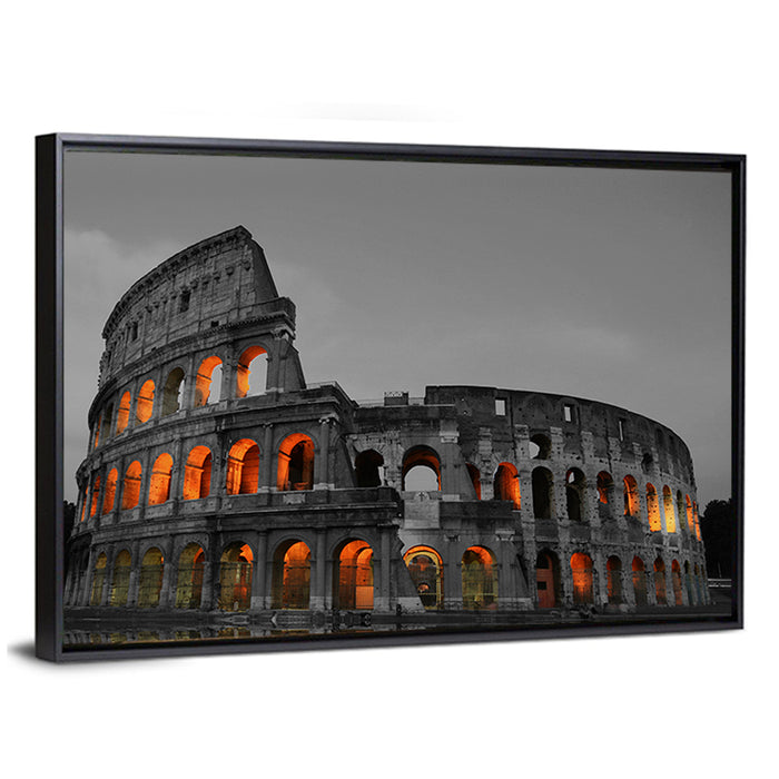 Colosseum at Dusk, Rome Wall Art as a framed canvas