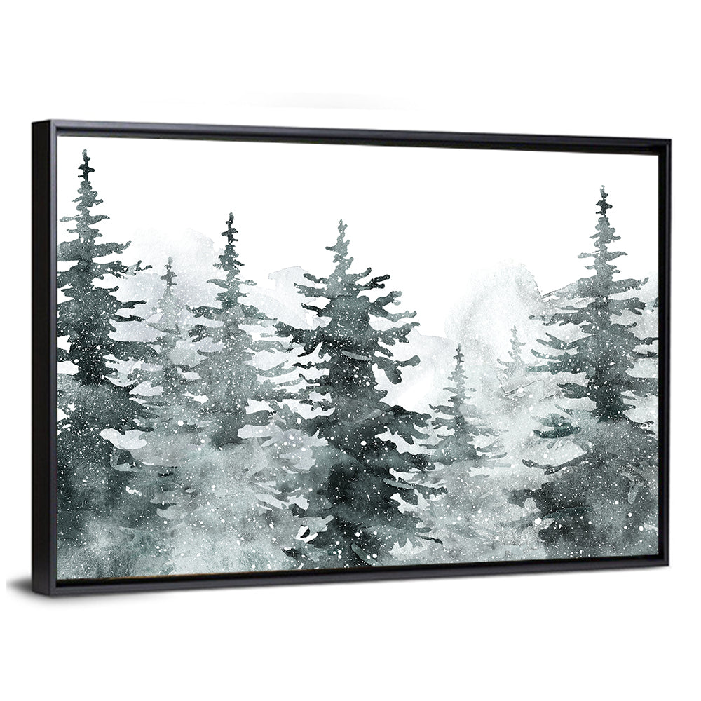Snowy Pine and Spruce Forest Wall Art