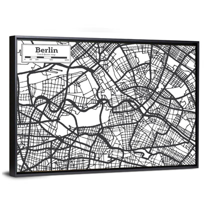 Hand-drawn Berlin City Map Wall Art