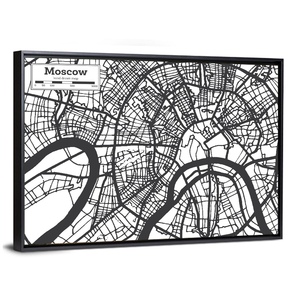 Minimalist Moscow City Map Wall Art