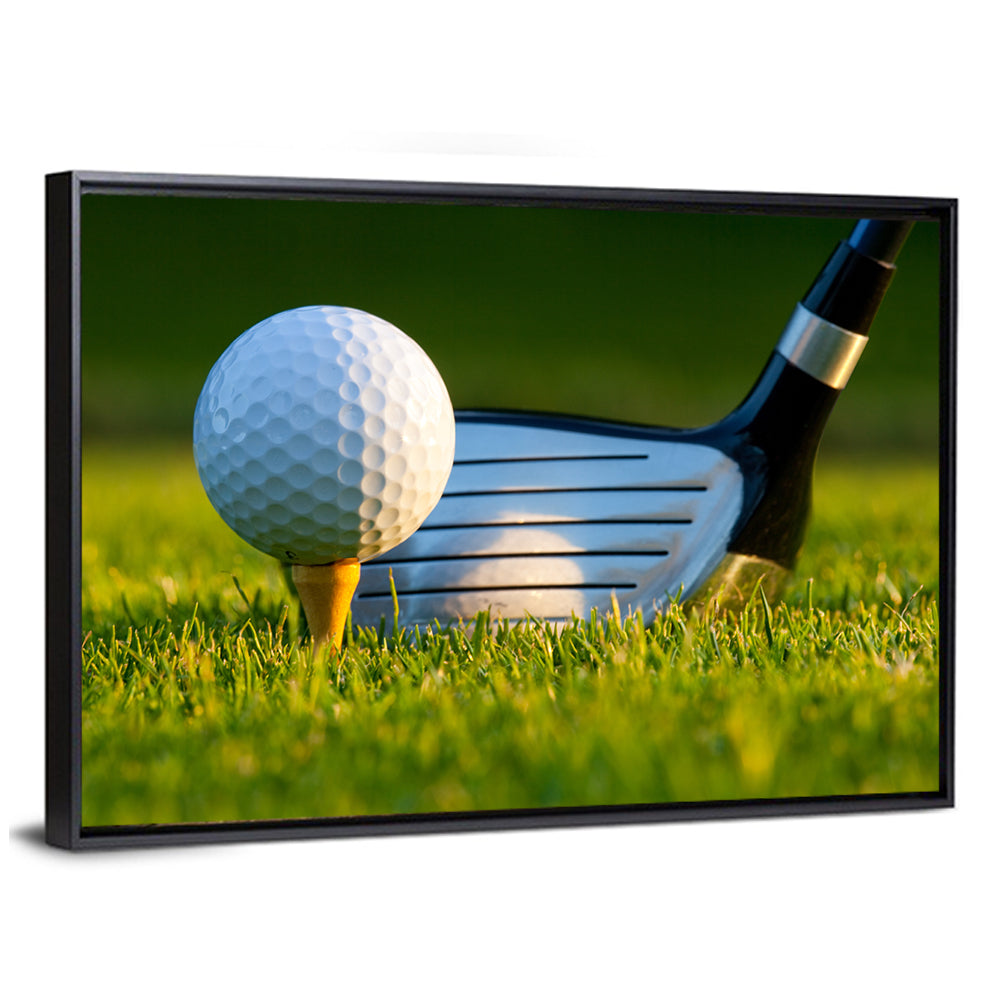Golf Ball and Club Close Up Wall Art