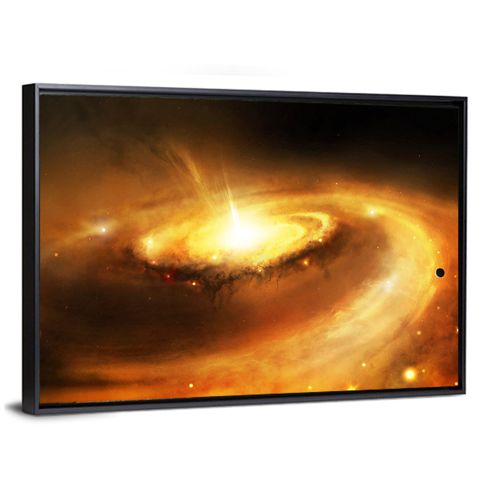 Galaxy Core with Golden Flare Wall Art